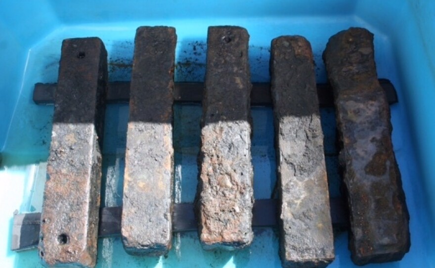 Iron ballast recovered from the São José slave ship wreck was used to weigh down the ship and its human cargo.