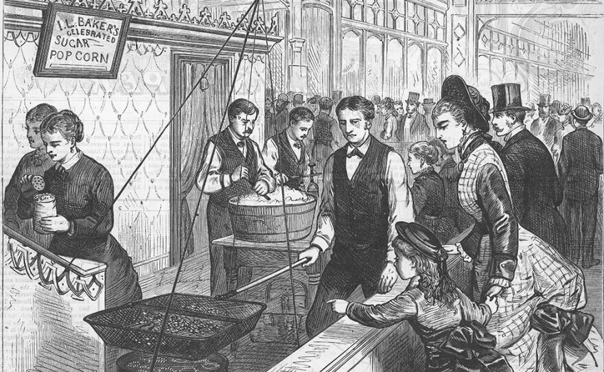 Visitors to the 1876 exposition tasted popcorn, among other delicacies, for the first time.