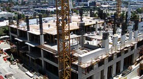 The new central library under construction in downtown San Diego.