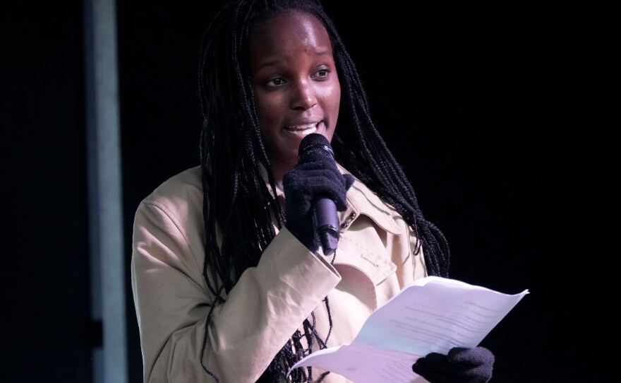 Climate activist Vanessa Nakate speaks during the Fridays For Future march on last Friday in Glasgow, Scotland.