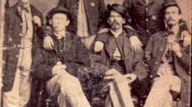 Pvt. Oney Foster Sweet (far left) is pictured with unidentified Civil War soldiers in this undated photo. 