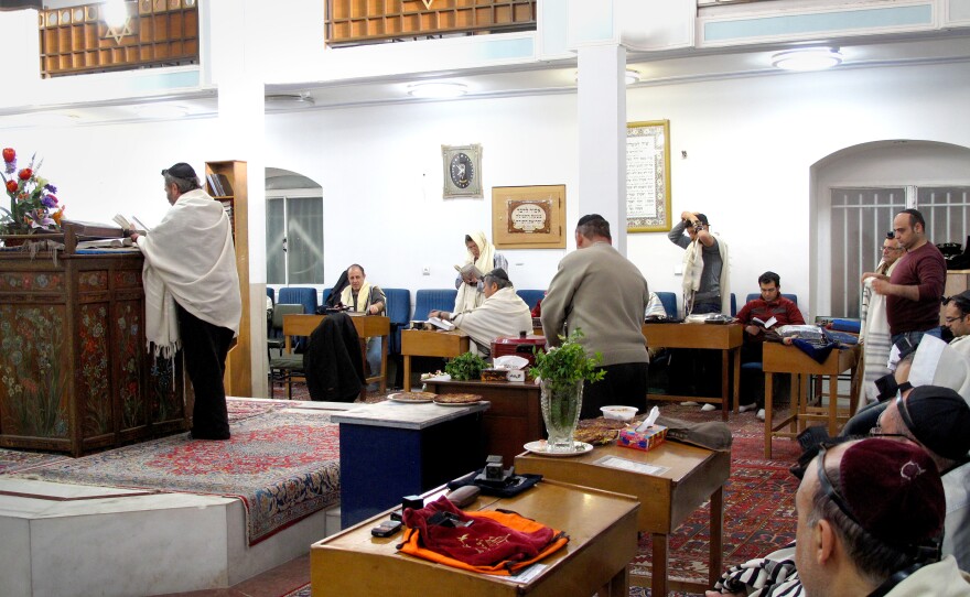 A Friday prayer service at a synagogue in Isfahan, Iran. The country had more than 100,000 Jews before the 1979 Islamic revolution. Fewer than 9,000 remain, but say Iran is their home, even if they face limitations.