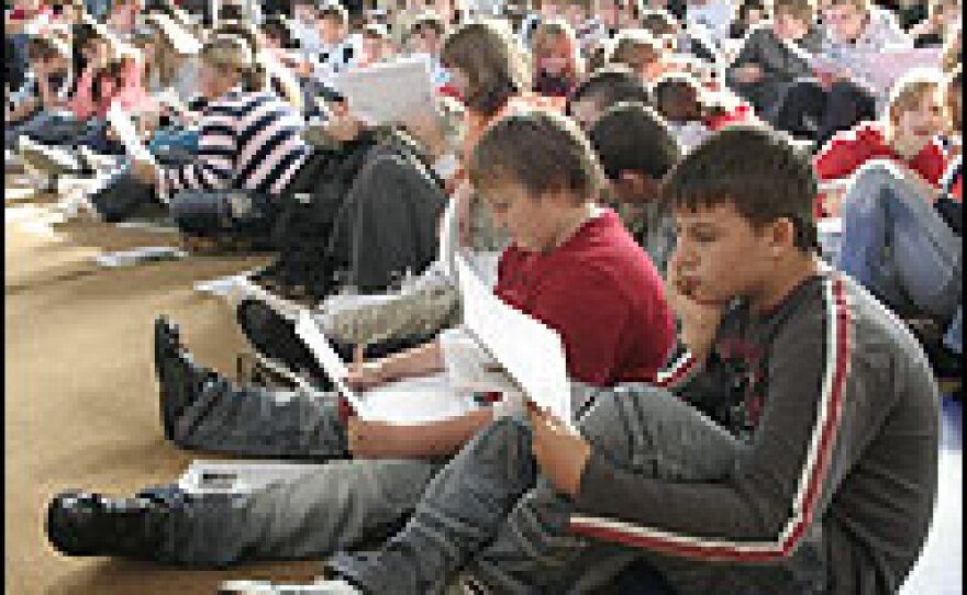 Middle school students in Boehlen, Germany, listen to an ex-skinhead and a former neo-Nazi political activist tell what it's like to be a part of far right groups.