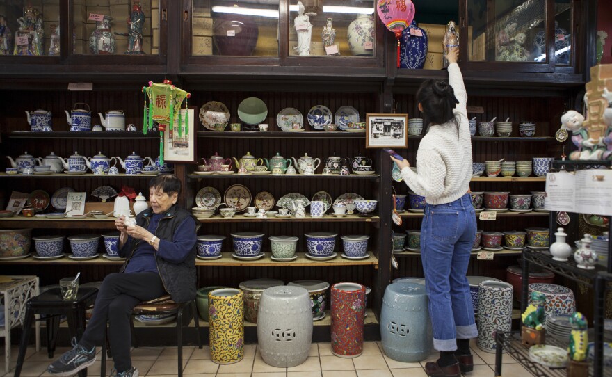 Mei Lum's grandmother, Nancy Seid (left), inherited the shop from her father.