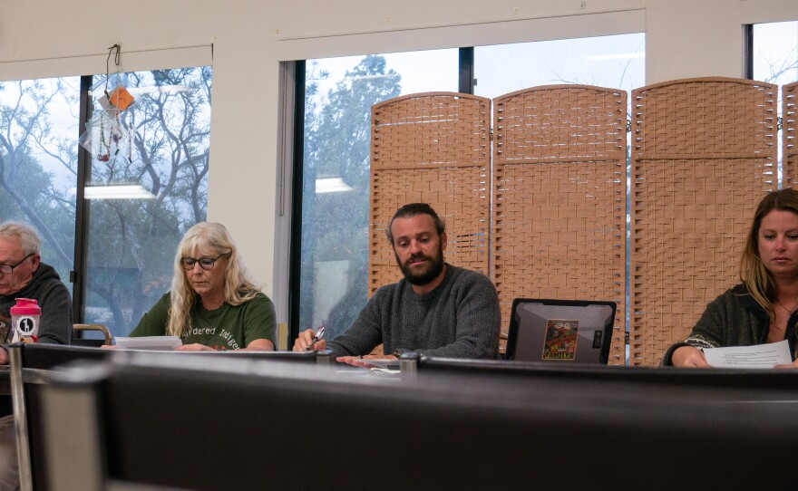Katrina Westley (left), Jeff Osborne and Winter Corbins (right) represent Jacumba on the community sponsor group, a county advisory board on Oct. 13, 2025.