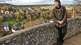 Historian Michael Wood atop Lewes Castle.
