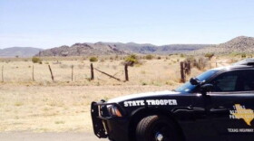 A Texas state trooper patrols the border. 