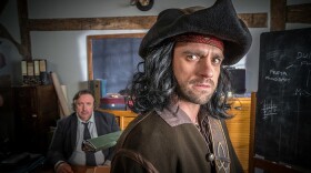 Frank Hathaway (Mark Benton) and Billy ‘The Brick’ Porters (Ciaran Griffiths) in SHAKESPEARE & HATHAWAY-PRIVATE INVESTIGATORS "Toil And Trouble."