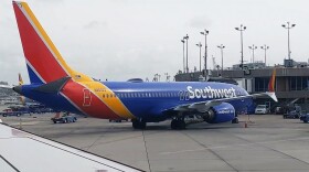 A Southwest Airlines at the gate at San Diego International Airport, Jan. 2, 2023.
