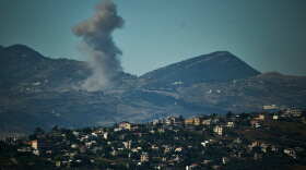 Smoke rises to the sky following an Israeli military strike in southern Lebanon as seen from northern Israel, Friday, June 19, 2026.