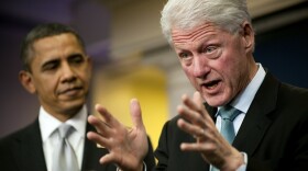 Bill Clinton speaks with President Obama in the White House Briefing Room after a private meeting in the Oval Office in 2010. The former president has become Obama's highest-profile advocate this campaign season.