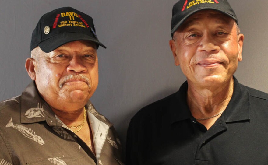 Brothers Lebronze Davis, left, and Arguster Davis last month during their StoryCorps interview in Birmingham, Ala. "Daddy taught us all how to do the right thing and wanted us to do the right thing," Lebronze says.
