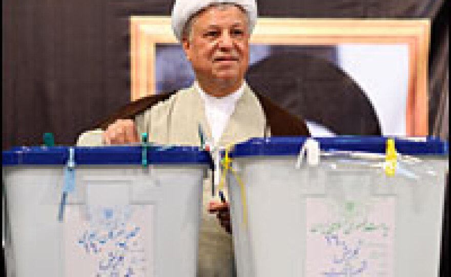 Ayatollah Ali Akbar Hashemi Rafsanjani votes in the latest election. Rafsanjani is chairman of two of Iran's most influential government bodies, the Assembly of Experts and the Expediency Council. He served two terms as Iran's president, but lost to Ahmadinejad in 2005. Immensely wealthy from investments in oil and land, he is regarded as a pragmatist who favors a less confrontational approach to the U.S. than Ahmadinejad. He backed Ahmadinejad's main opponent, Mir Hossein Mousavi.