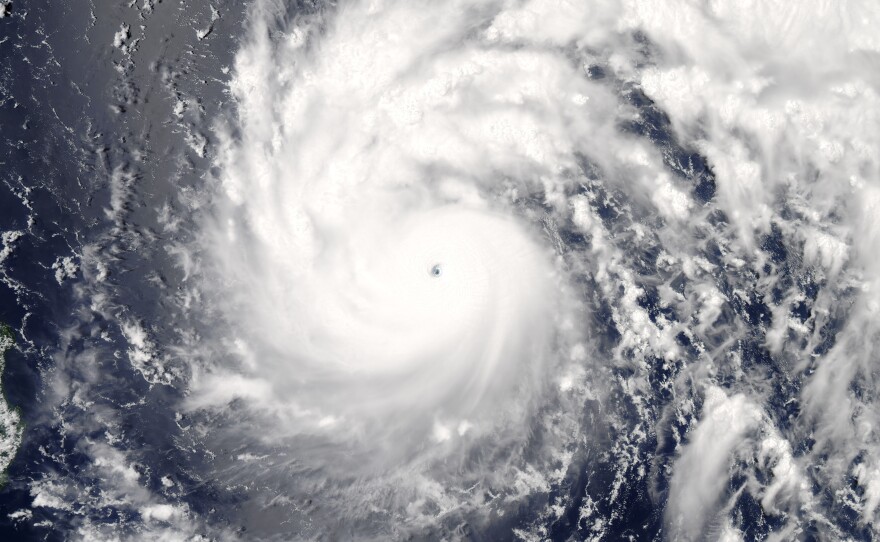 NASA imagery shows Typhoon Nepartak as it approaches Taiwan and the Philippines on Wednesday.