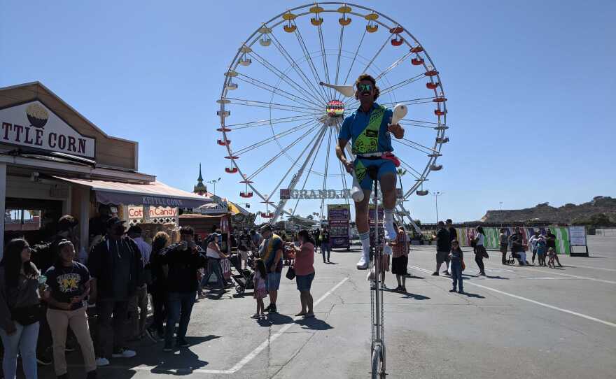 Juggler Mark Wilder entertaining guests at the San Diego County Fair, June 11, 2021.