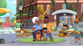 Phoebe and Jay, along with their dad, Pete, and Grandma Annie