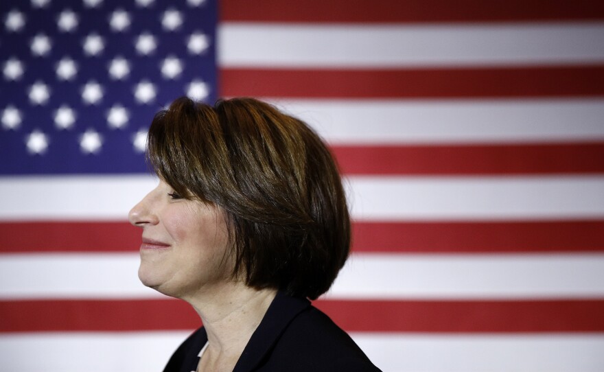 Sen. Amy Klobuchar, D-Minn., at a campaign event in Cedar Rapids, Iowa. She has ended her presidential bid.