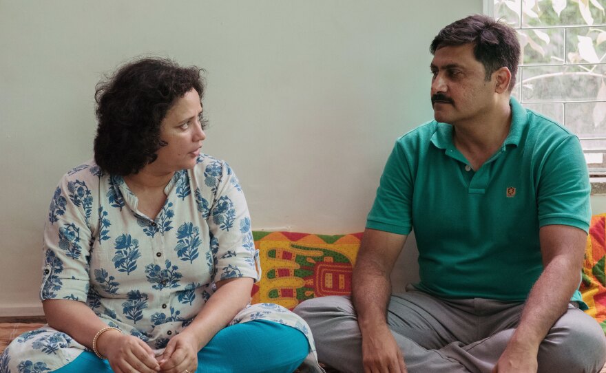 Ranu Kulshrestha (left) and Asif Iqbal (right) are an interfaith couple and co-founders of Dhanak, a support group for couples like them in India. The name means "rainbow" in Hindi.