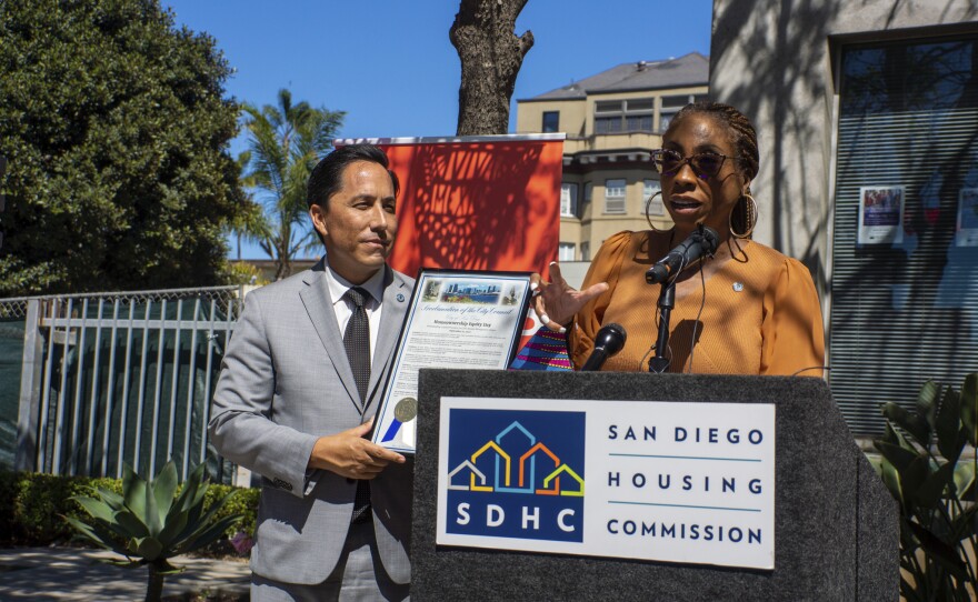 Mayor Todd Gloria in attendance with Council President pro Tem Monica Montgomery Steppe on Sept. 21, 2022.