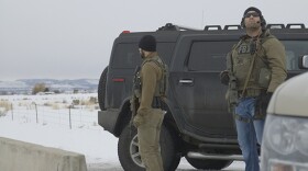 Armed agents guard the command center set up by the FBI to monitor and neutralize the occupiers at the Malheur National Wildlife Refuge, Ore.
