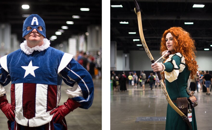 Leland Coleman of Nashville, Tenn., says Captain America was an inspiration to him over the past year as he lost 45 pounds and went off insulin. So he designed this Renaissance version of the character. The costume, he says, "gave me the strength. I feel like I've grown into it and become it. He and Becki Turner were among the attendees at AwesomeCon in Washington, D.C., in June.