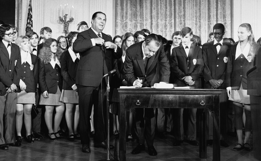 President Richard Nixon signed the Constitution's 26th amendment, which guaranteed 18-year-olds the right to vote in all elections,, on July 4, 1971.