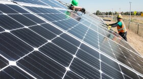 To cut carbon emissions, President Biden announced an initiative to further cut the cost of solar installations, like this one being tested at the National Renewable Energy Laboratory in Colorado.