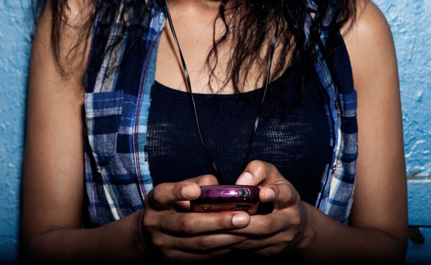 About one-third of black and Hispanic teens say they're online just about all the time, compared with about 1 in 5 whites, a new study says.