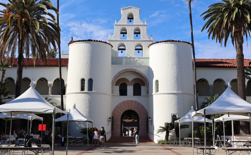 San Diego State University's Hepner Hall, photographed Friday, April 10, 2026.