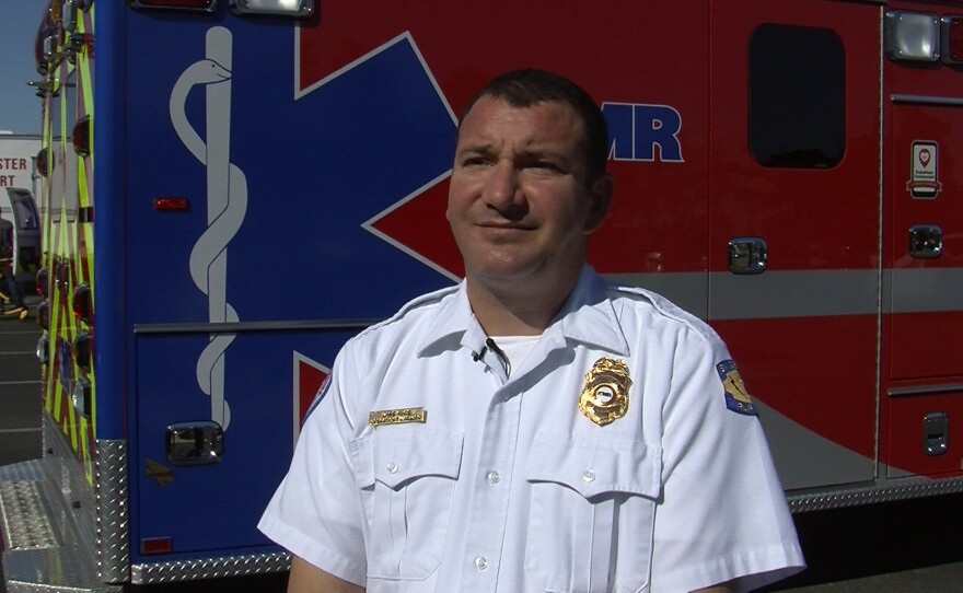 Mike Rice, operations director for American Medical Response, lays out AMR's plans to bring Rural Metro's San Diego service into compliance, Nov. 6, 2015.