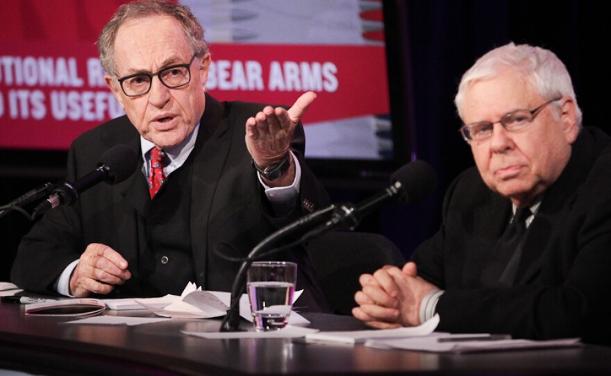 Alan Dershowitz and Sanford Levinson argue in favor of the motion "The Constitutional Right To Bear Arms Has Outlived Its Usefulness" in an Intelligence Squared U.S. debate on Nov. 14.