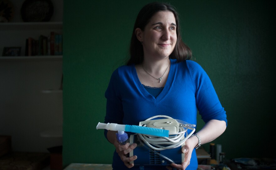 Virginia Rady no longer has to use this nebulizer to deliver asthma medication. She underwent a procedure known as bronchial thermoplasty, which has reduced her need for drugs to control symptoms.