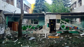 This photo, released by Moscow Region Governor Andrei Vorobyev's official telegram channel, shows a building damaged during a Ukrainian drone attack in Elektrostal, Moscow region of Russia, on Saturday, July 18, 2026.