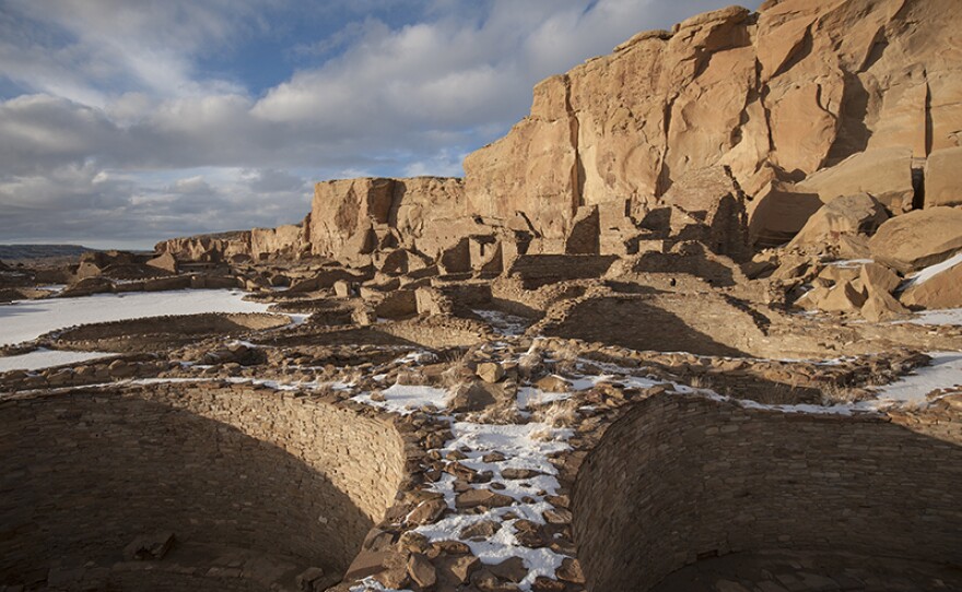Pueblo Bonito in winter, Chaco Culture National Historical Park, N.M.