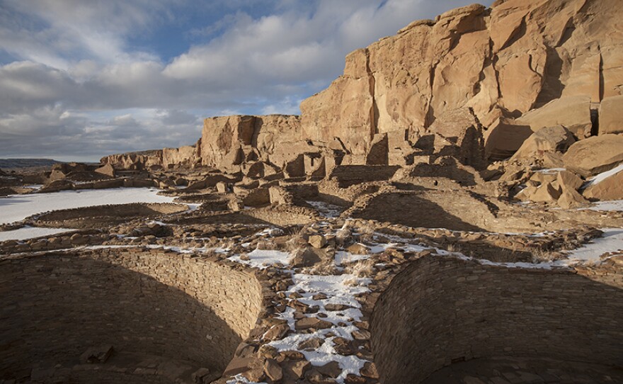 Pueblo Bonito in winter, Chaco Culture National Historical Park, N.M.
