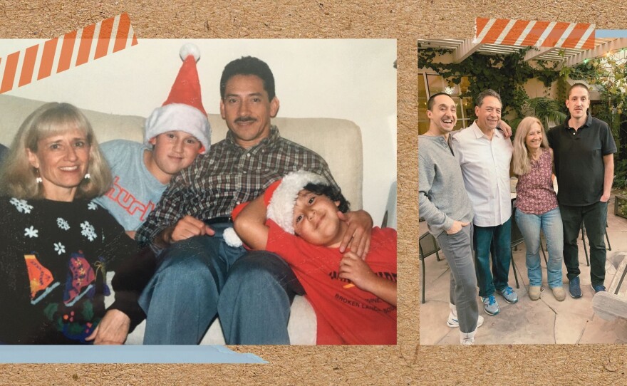 Figgy Baby, born Andrew Figueroa, is pictured here with his family. From left to right in photo at left: Felicity Figueroa, Paul Figueroa, Eduardo Figueroa and Figgy Baby.