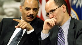 U.S. Attorney General Eric Holder (left) talks with Assistant Attorney General for Civil Rights Tom Perez during the Dr. Martin Luther King Jr. Commemorative Program at the Department of Justice on Jan. 11. The department is putting a focus on civil rights, including developing special units.