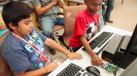 Kids participate in a computer class at San Diego's Central Library in this undated photo.