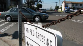 The crosswalk in front of Linda Vista’s Bayside Community Center, seen here on January 7, 2010, is a potentially dangerous one for pedestrians. Walkers often have to go around the block to cross the street.