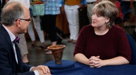 At ANTIQUES ROADSHOW in Pittsburgh, Pa., veteran Asian arts expert Lark Mason appraises a 17th-century Chinese carved rhinoceros horn cup. Originally purchased for $1 by the owner’s husband at a flea market, Mason assigns a much more substantial value at $350,000-$450,000.