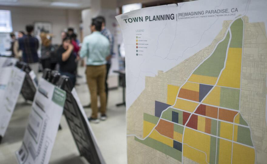 Cal Poly architecture students focused on reimagining and rebuilding Paradise, Calif., by presenting models, renderings and updated concepts during a community forum in Chico, Calif.