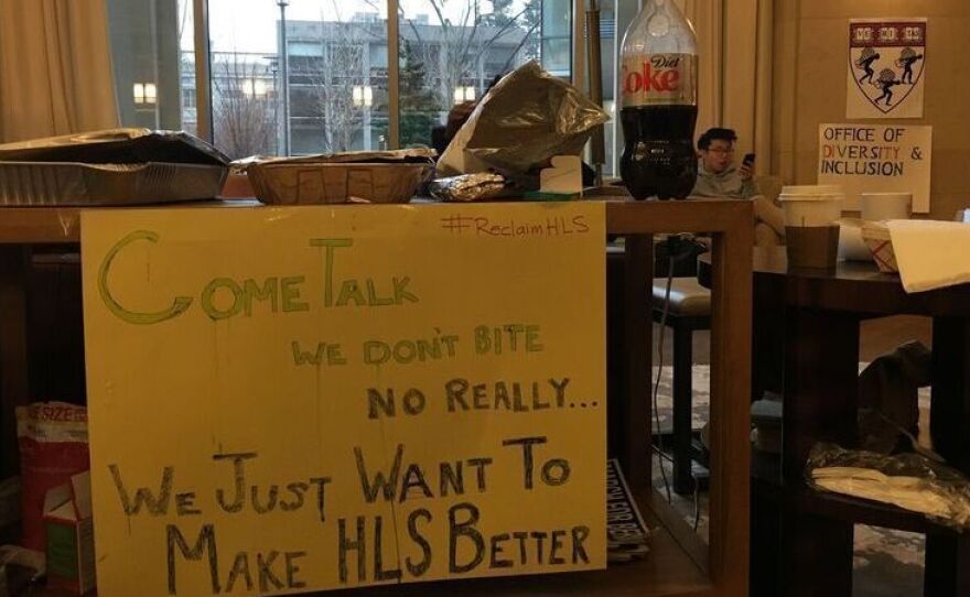 A group of students calling themselves Reclaim Harvard Law School has been occupying a student center for weeks, demanding greater attention to racial issues, including more diversity among the faculty.