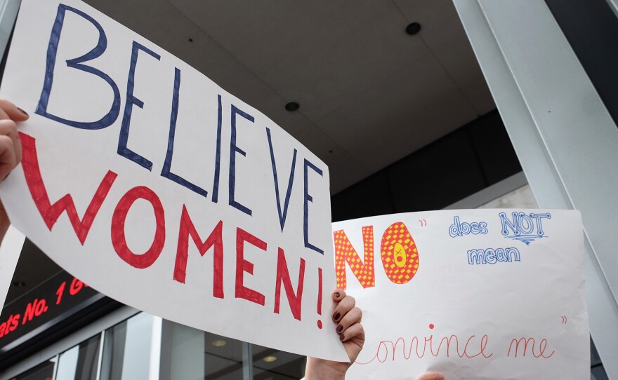 Activists participate in the Take Back The Workplace March and #MeToo Survivors March & Rally on November 12, 2017 in Hollywood, California. The movement has sparked a national debate about sexual harassment, especially in the workplace. A new survey offers the first set of nationwide data on prevalence, showing that the problem is pervasive and women are most often the victims.