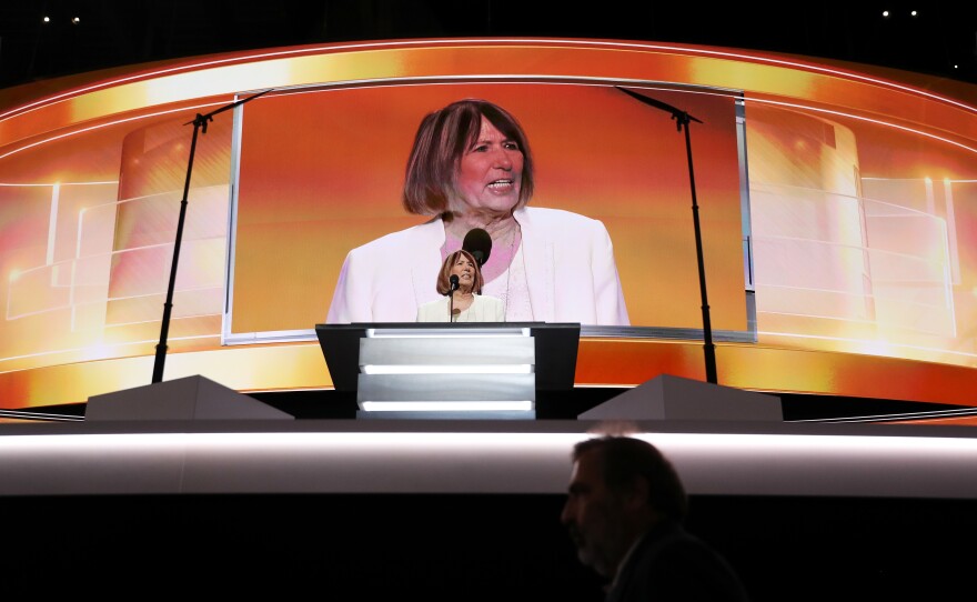 Pat Smith, mother of Sean Smith, one of the four Americans killed in the September 11, 2012 terror attack on the U.S. Consulate in Benghazi, Libya, delivers a speech on the first day of the Republican National Convention.