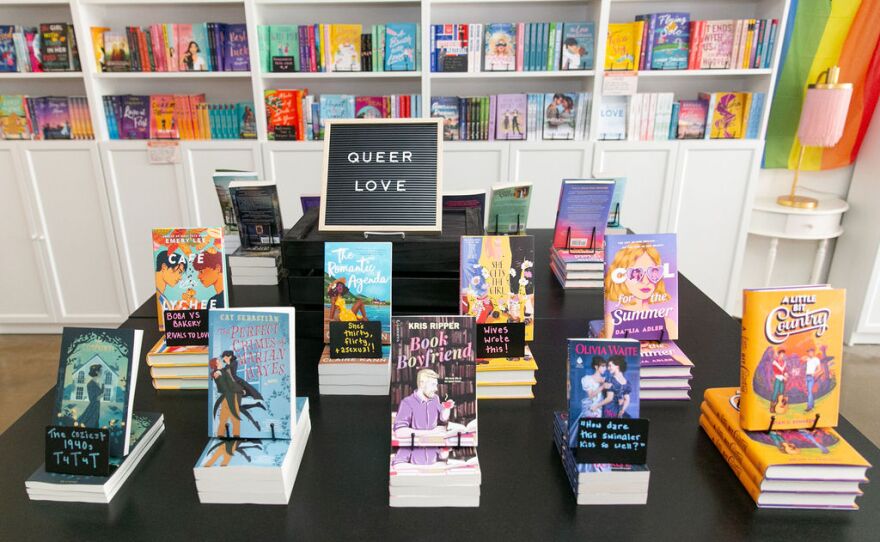 Queer romance novels displayed at Meet Cute in this undated photo.
