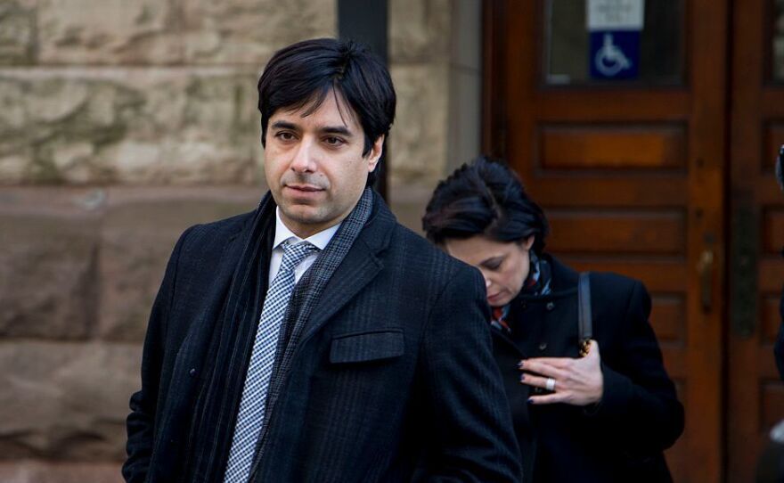 Jian Ghomeshi (left) leaves the courthouse with lawyer Marie Henein  (right) after his trial arguments ended in February for a separate case also involving accusations of assault.