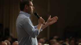 Rep. Eric Swalwell, D-Calif., speaks at a town hall meeting in Sacramento, Calif., last week