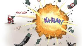 'Santa Claus Blowing Up a Nazi with a Bazooka,' is a cartoon from Pulitzer Prize-winning editorial cartoonist Steve Breen's new book, "Unicorn Executions and Other Crazy Stuff My Kids Make Me Draw." 