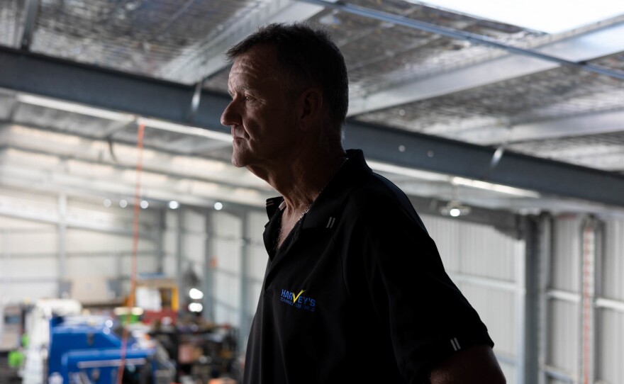 Portrait of Joe Andriske, owner of Harvey's Towing service, Park Ridge, Queensland, Australia.