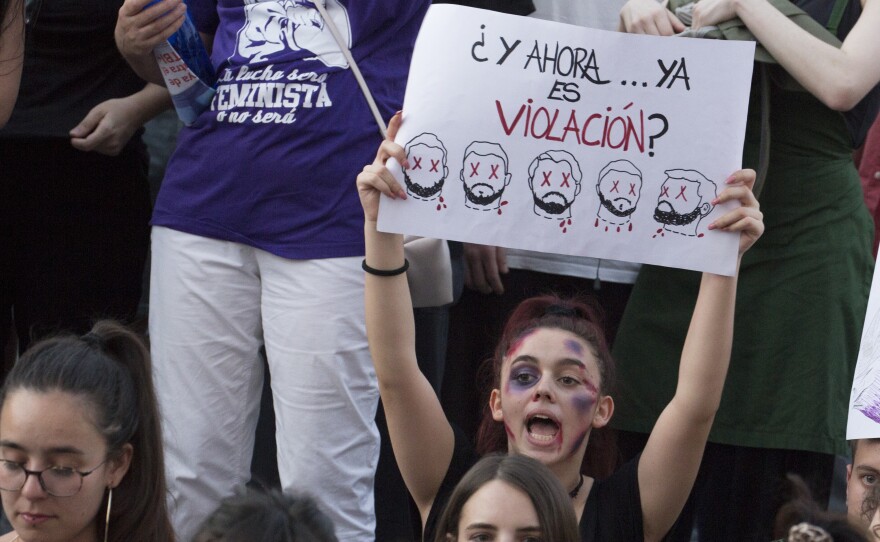 Several protests ensued across Spain against the verdict and release of the five 'La Manada' or Wolf Pack group members.